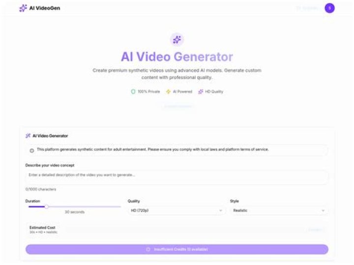 Adult video platform overview and user interface