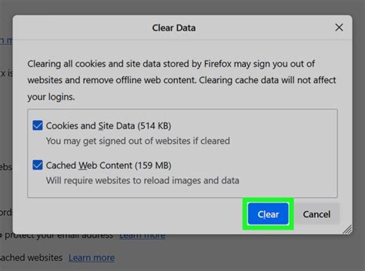 Clear browser cache and cookies