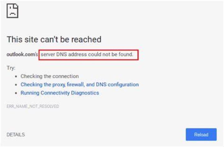 DNS error address could not be found