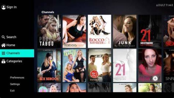 Indian adult streaming platform category navigation interface
