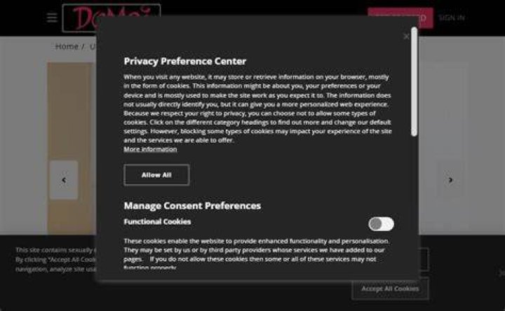 Privacy settings configuration on adult content platform
