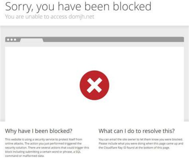 Streaming website access blocked error page